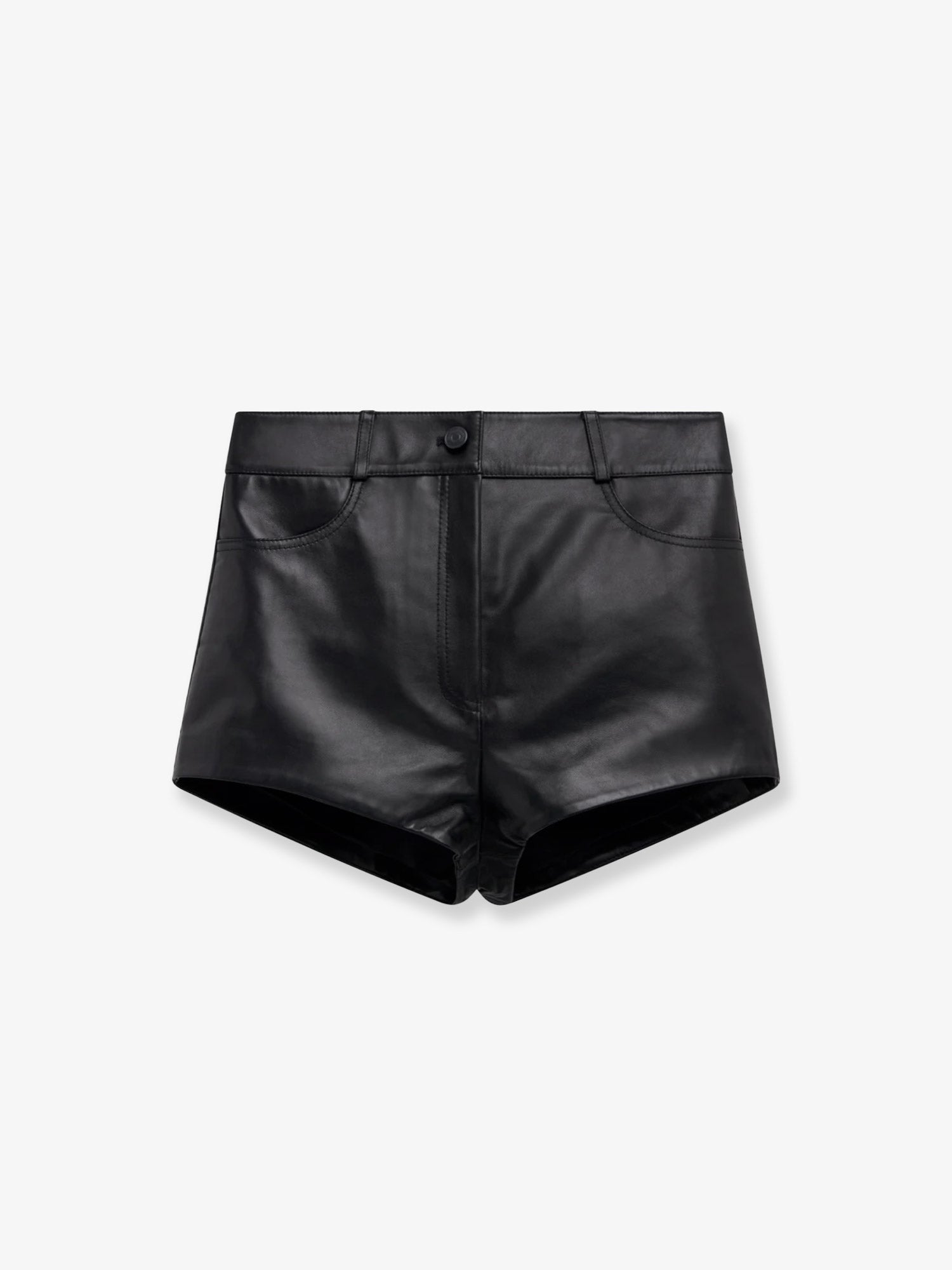 The Frankie Shop Women's Loen Leather Shorts Black