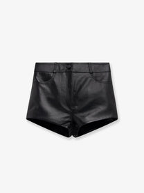 The Frankie Shop Women's Loen Leather Shorts Black