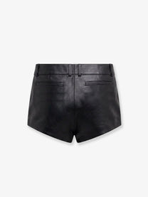 The Frankie Shop Women's Loen Leather Shorts Black