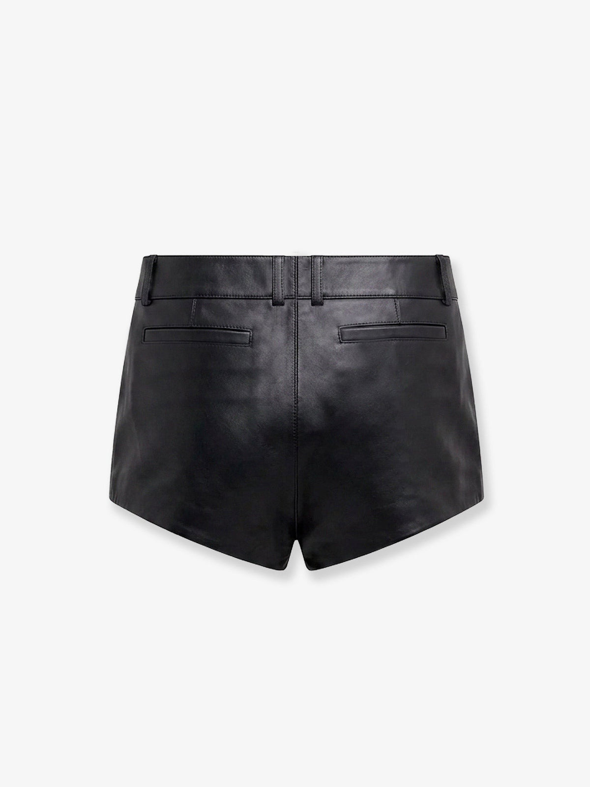 The Frankie Shop Women's Loen Leather Shorts Black, view 2