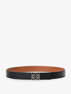 Loewe Men's Anagram Reversible Leather Belt Black, view 2