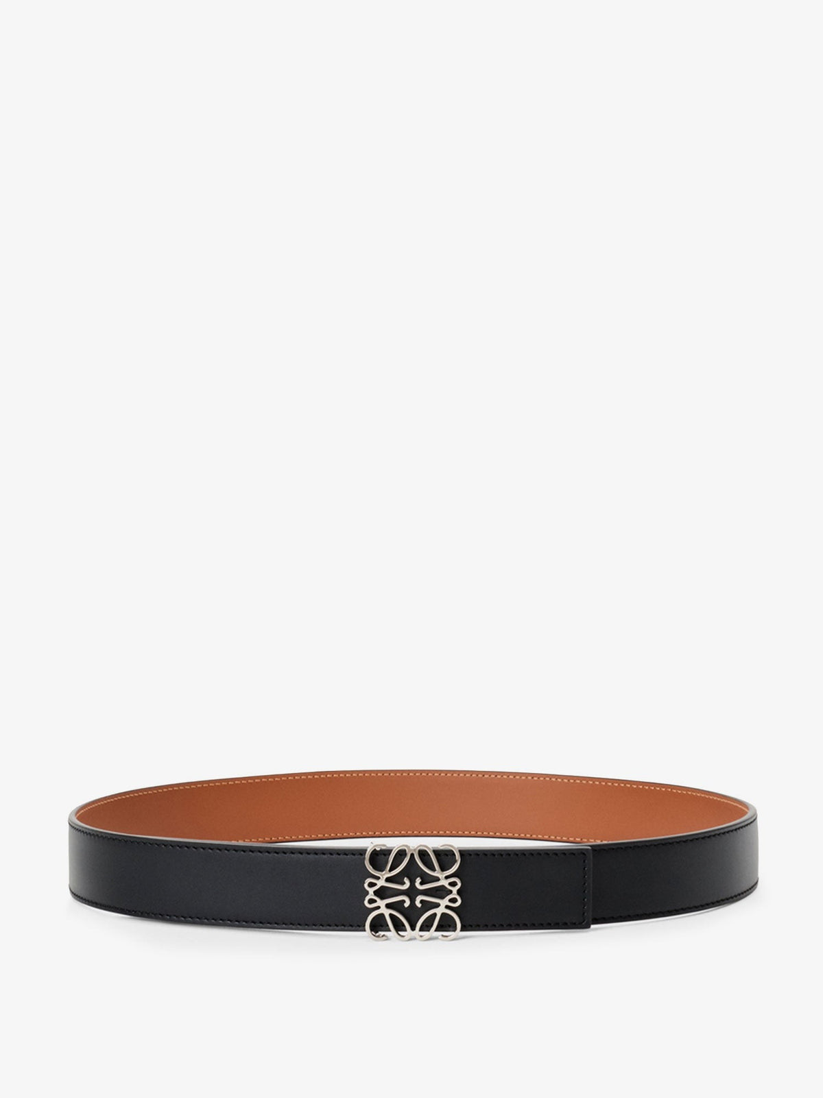 Loewe Men's Anagram Reversible Leather Belt Black, view 2