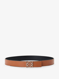 Loewe Men's Anagram Reversible Leather Belt Black