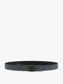 Loewe Men's Anagram Suede Belt Smooth Calf