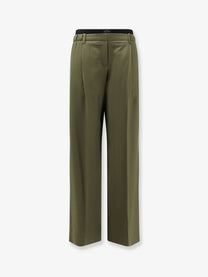 Loewe Women's Wool Trousers Green