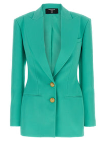 Balmain Button Double Breasted Blazer Blue