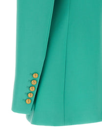 Balmain Button Double Breasted Blazer Blue