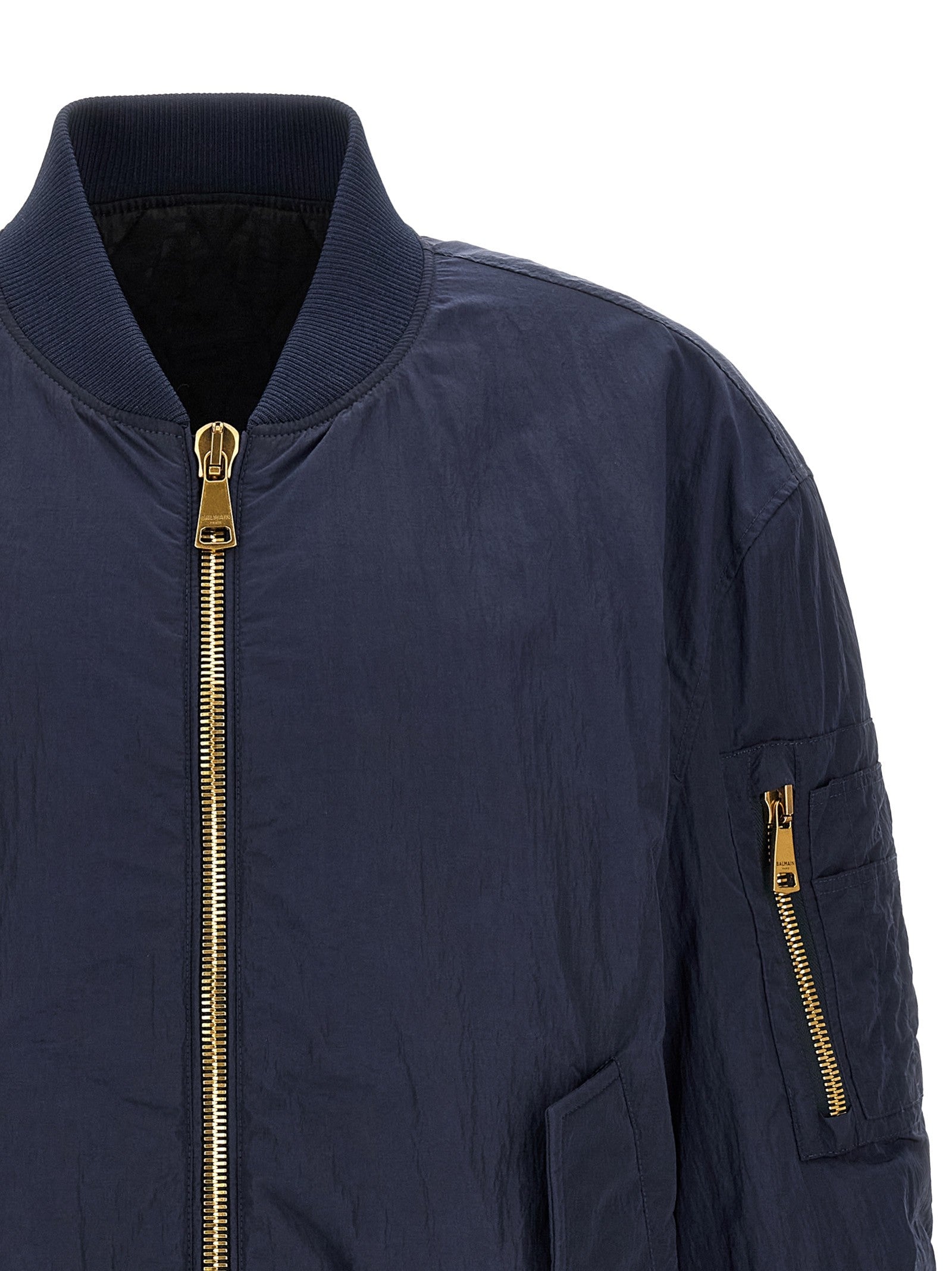 Balmain Embroidery Bomber Jacket Blue