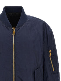 Balmain Embroidery Bomber Jacket Blue