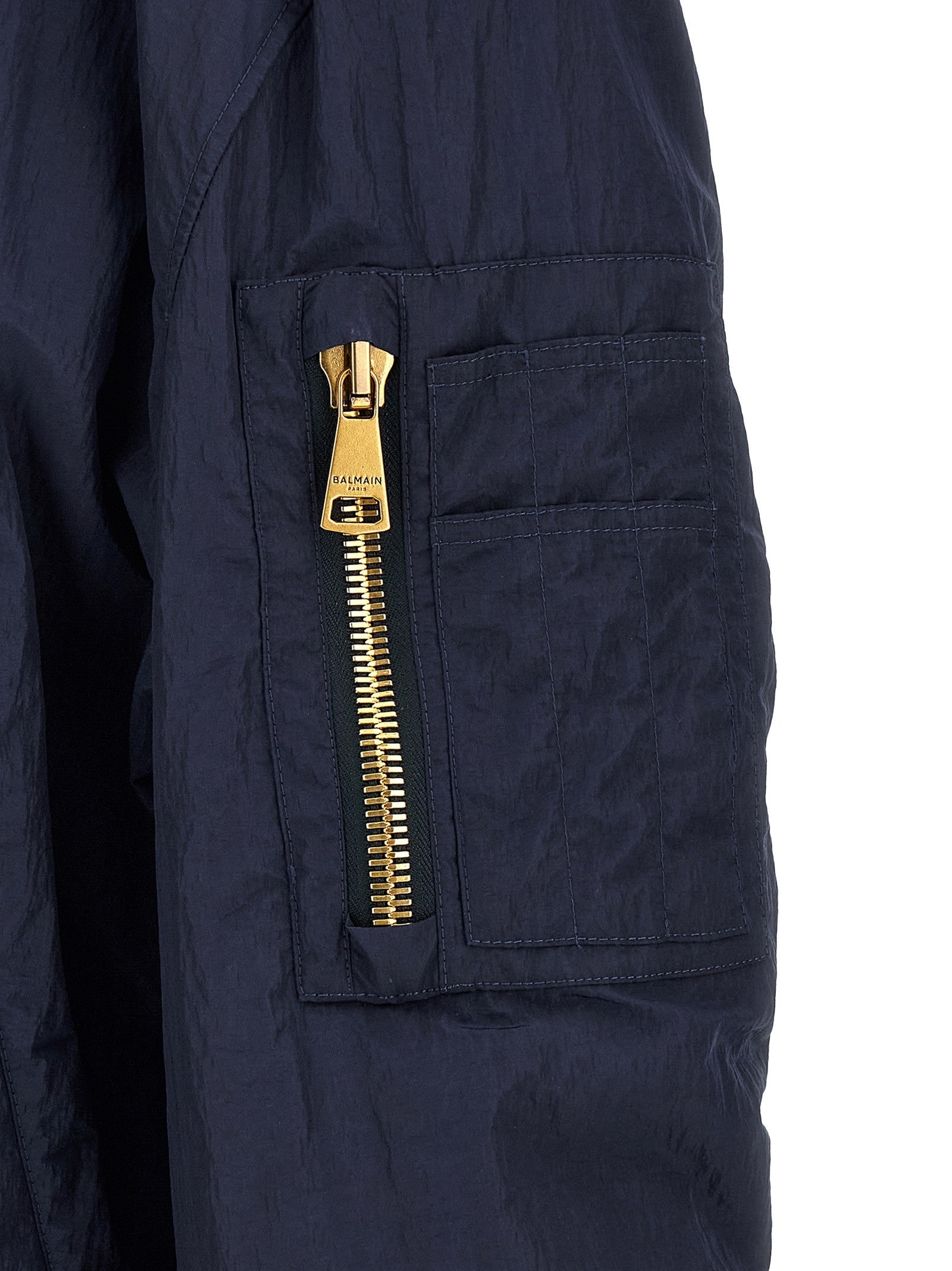 Balmain Embroidery Bomber Jacket Blue