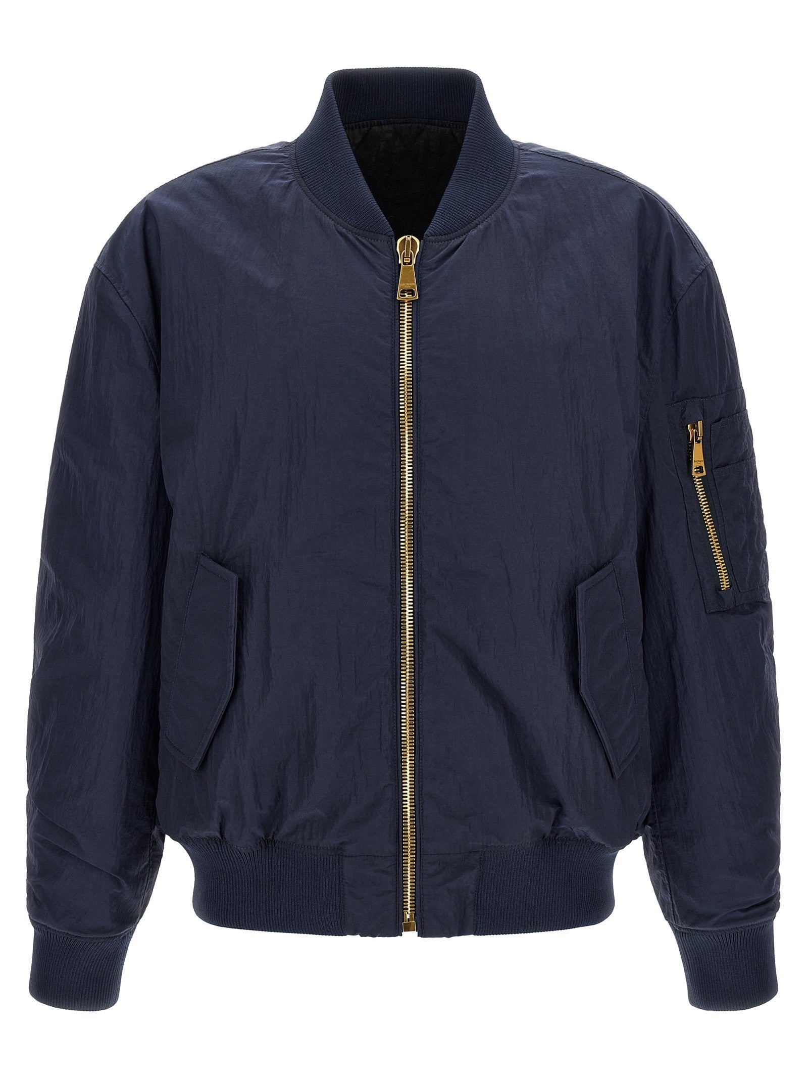 Balmain Embroidery Bomber Jacket Blue
