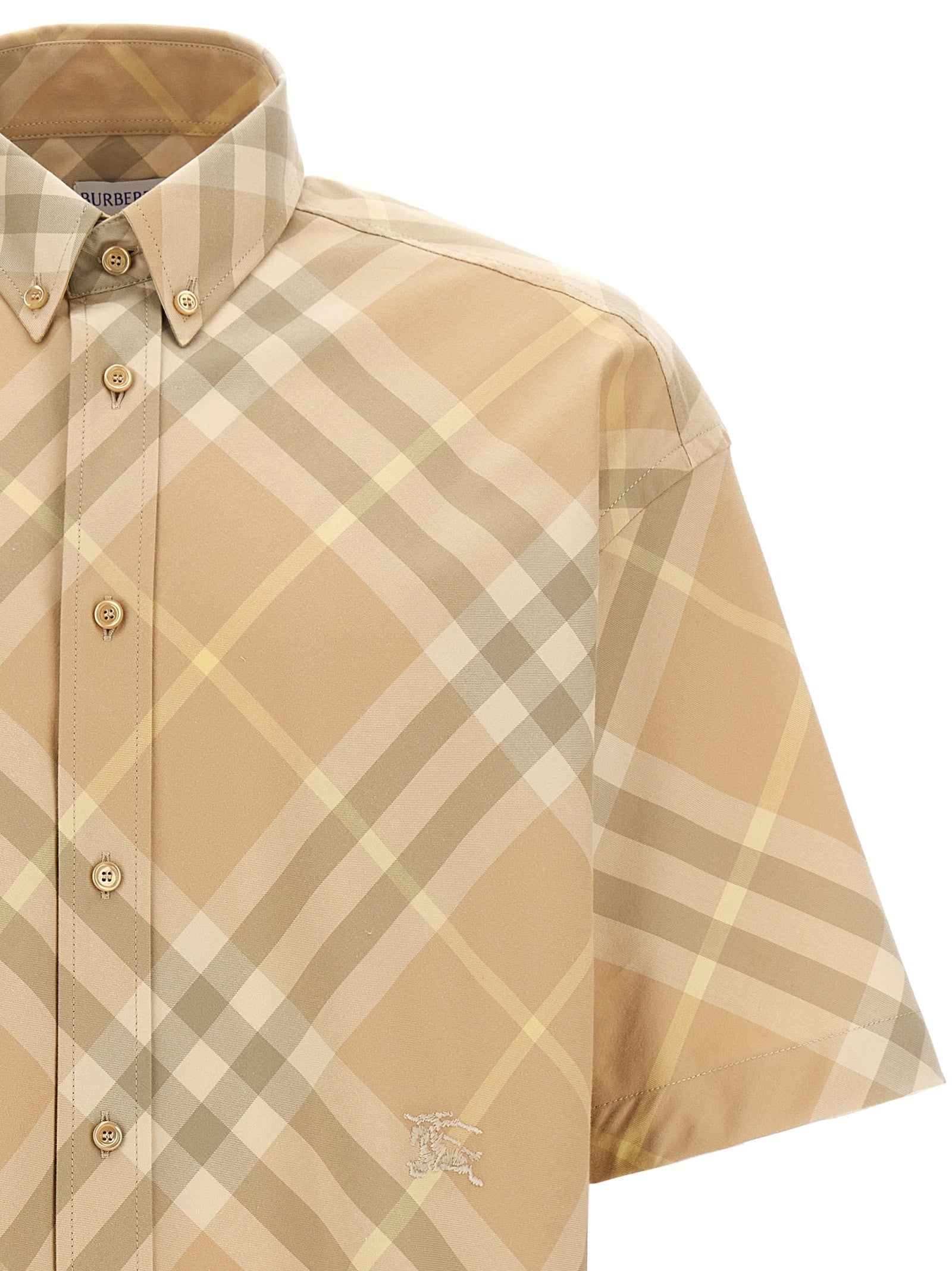 Burberry Embroidery Check Shirt Beige