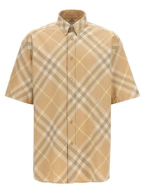 Burberry Embroidery Check Shirt Beige