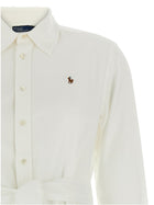 Polo Ralph Lauren Embroidery Chemisier Dress White, view 3