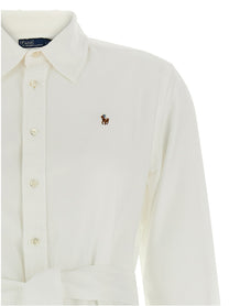 Polo Ralph Lauren Embroidery Chemisier Dress White, view 3
