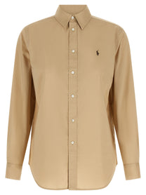 Polo Ralph Lauren Embroidery Cotton Shirt Beige