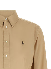 Polo Ralph Lauren Embroidery Cotton Shirt Beige