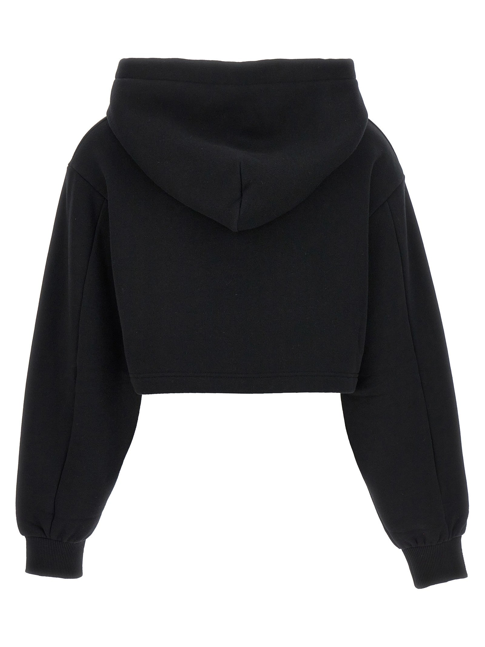 Dolce &amp; Gabbana Embroidery Cropped Hoodie Black