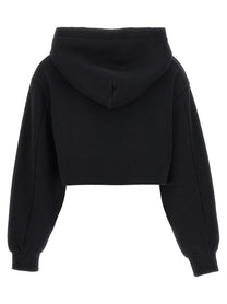 Dolce &amp; Gabbana Embroidery Cropped Hoodie Black