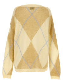 Ganni Embroidery Diamond Sweater Yellow