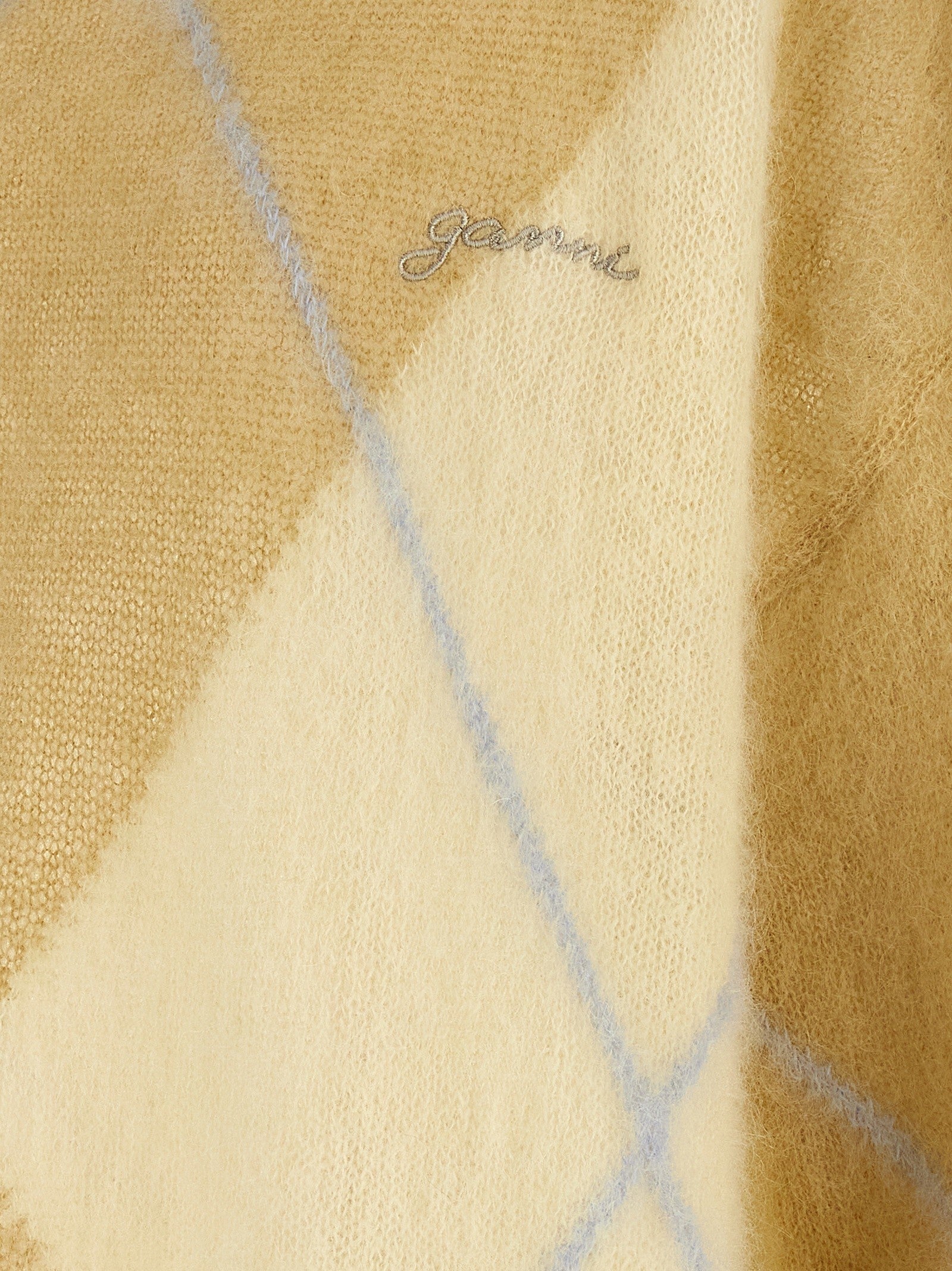 Ganni Embroidery Diamond Sweater Yellow