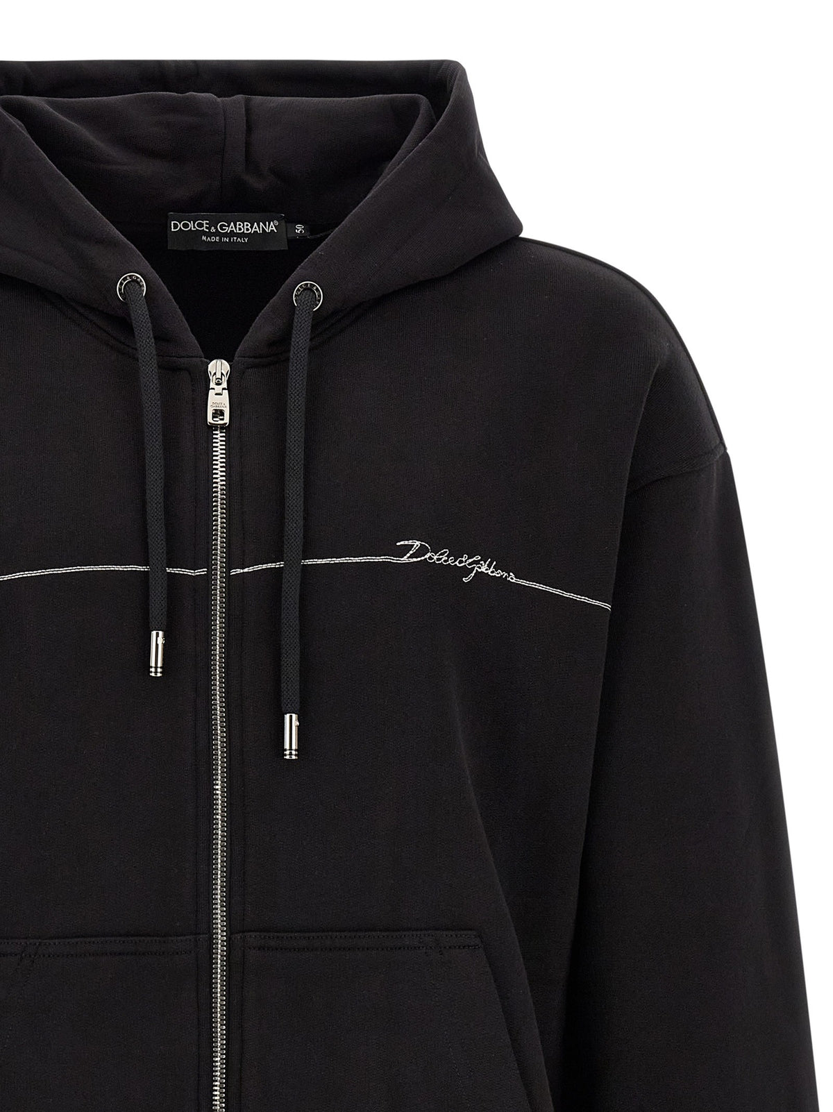 Dolce &amp; Gabbana Embroidery Hoodie Black