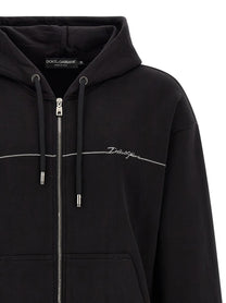 Dolce &amp; Gabbana Embroidery Hoodie Black