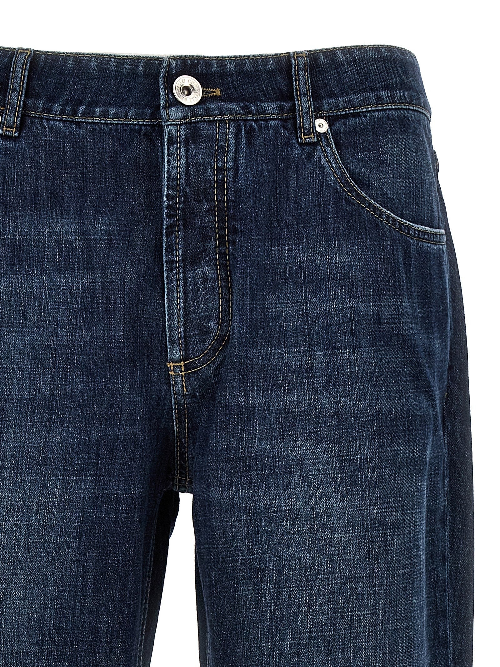 Brunello Cucinelli Embroidery Jeans Blue