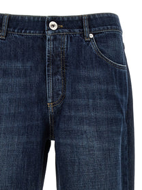 Brunello Cucinelli Embroidery Jeans Blue