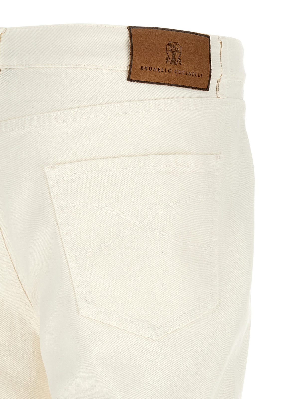 Brunello Cucinelli Embroidery Jeans White