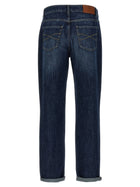 Brunello Cucinelli Embroidery Jeans Blue, view 2