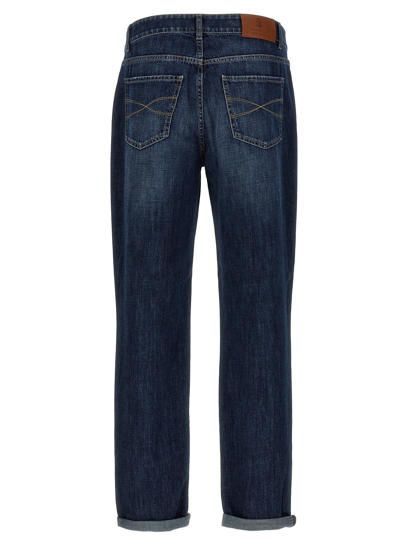 Brunello Cucinelli Embroidery Jeans Blue