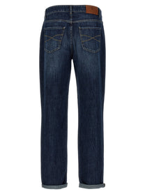 Brunello Cucinelli Embroidery Jeans Blue