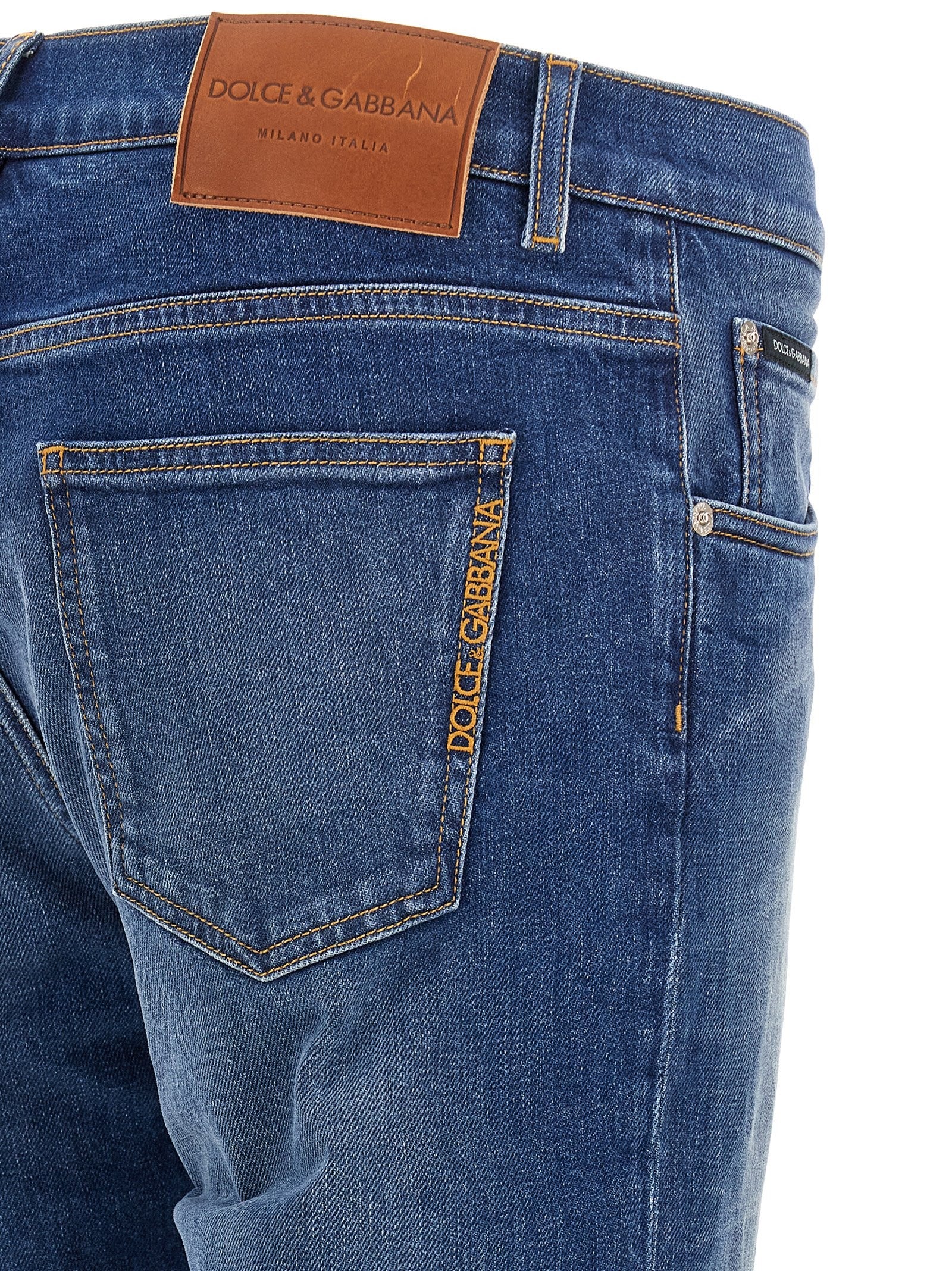 Dolce &amp; Gabbana Embroidery Jeans Blue