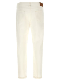 Brunello Cucinelli Embroidery Jeans White