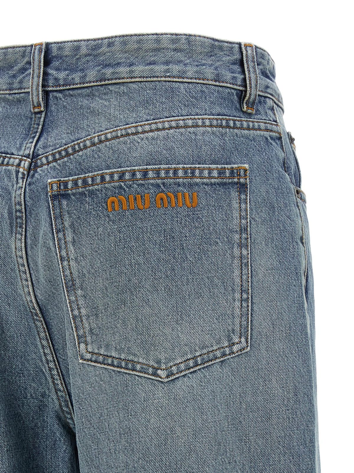 Miu Miu Embroidery Jeans Blue