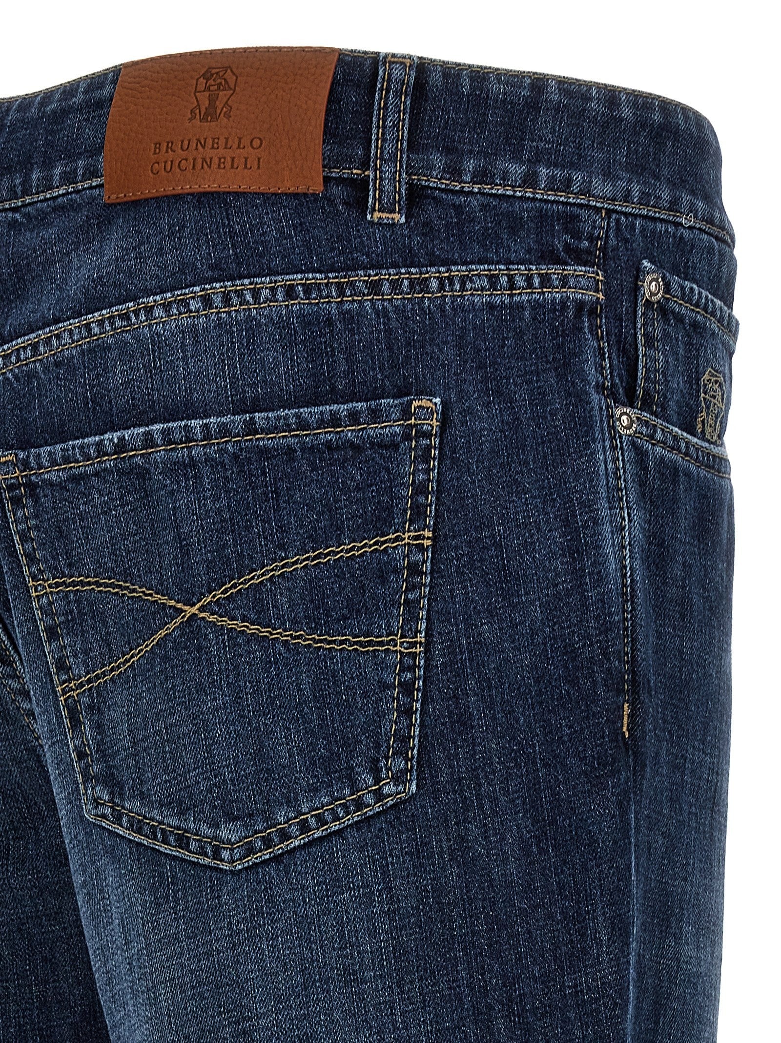 Brunello Cucinelli Embroidery Jeans Blue