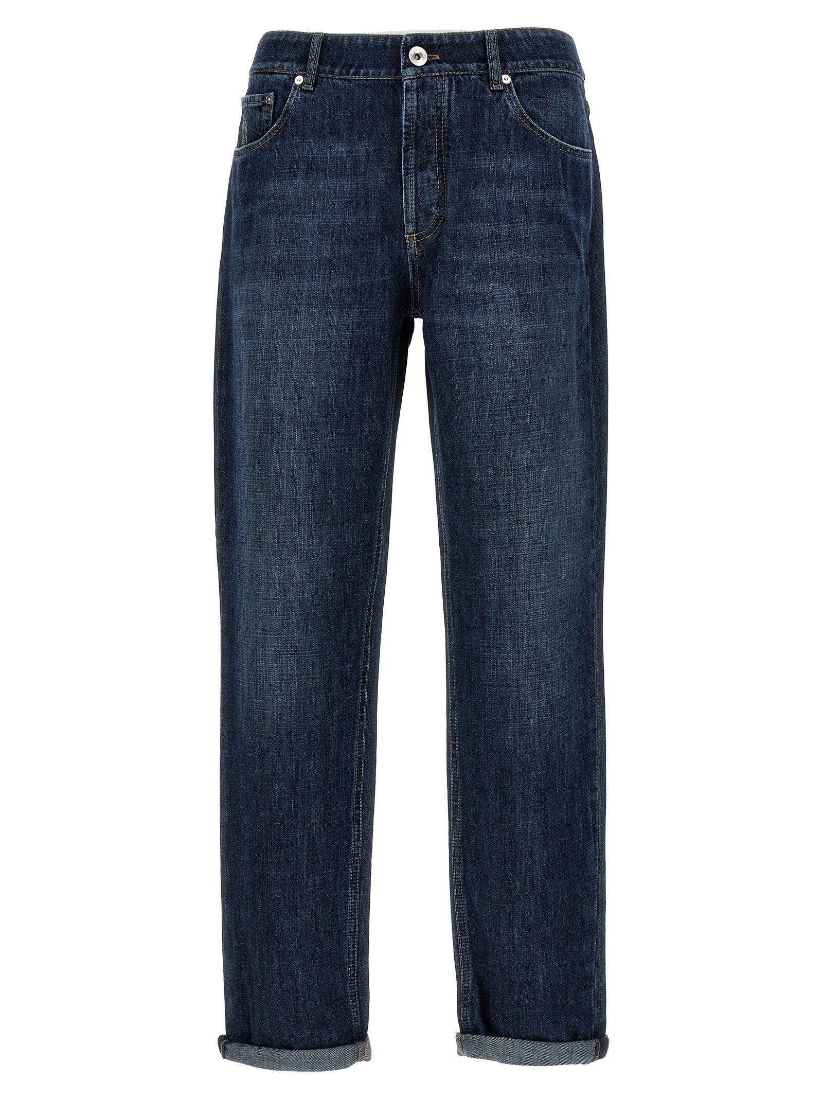 Brunello Cucinelli Embroidery Jeans Blue