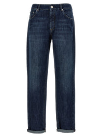 Brunello Cucinelli Embroidery Jeans Blue