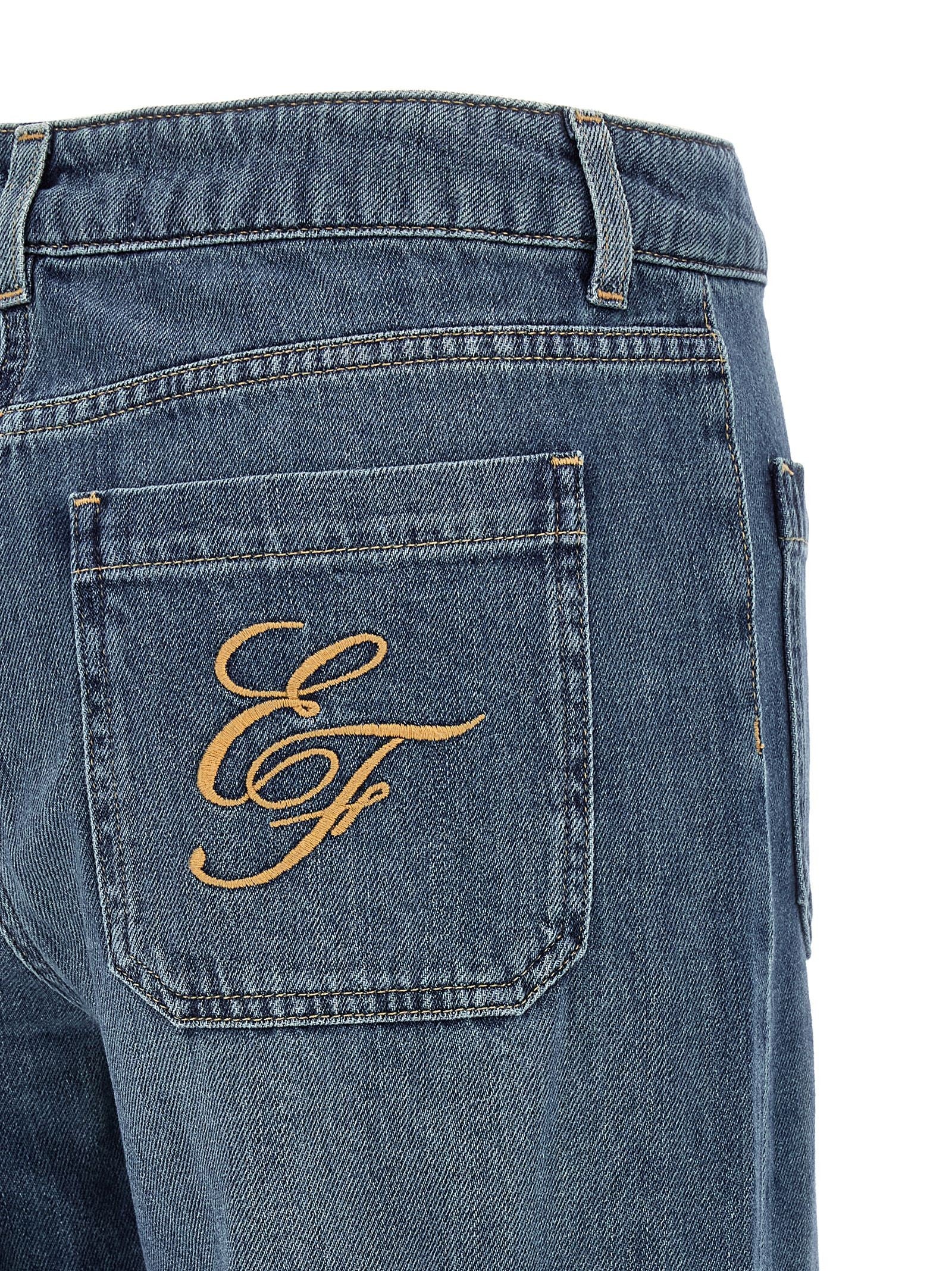 Elisabetta Franchi Embroidery Jeans Blue