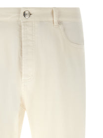 Brunello Cucinelli Embroidery Jeans White