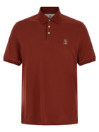 Brunello Cucinelli Embroidery Polo Shirt Red