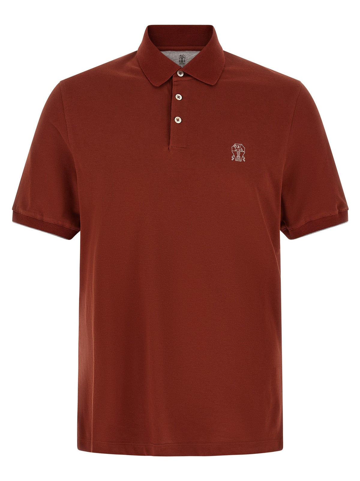 Brunello Cucinelli Embroidery Polo Shirt Red