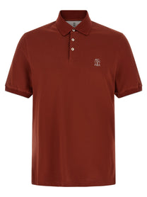 Brunello Cucinelli Embroidery Polo Shirt Red