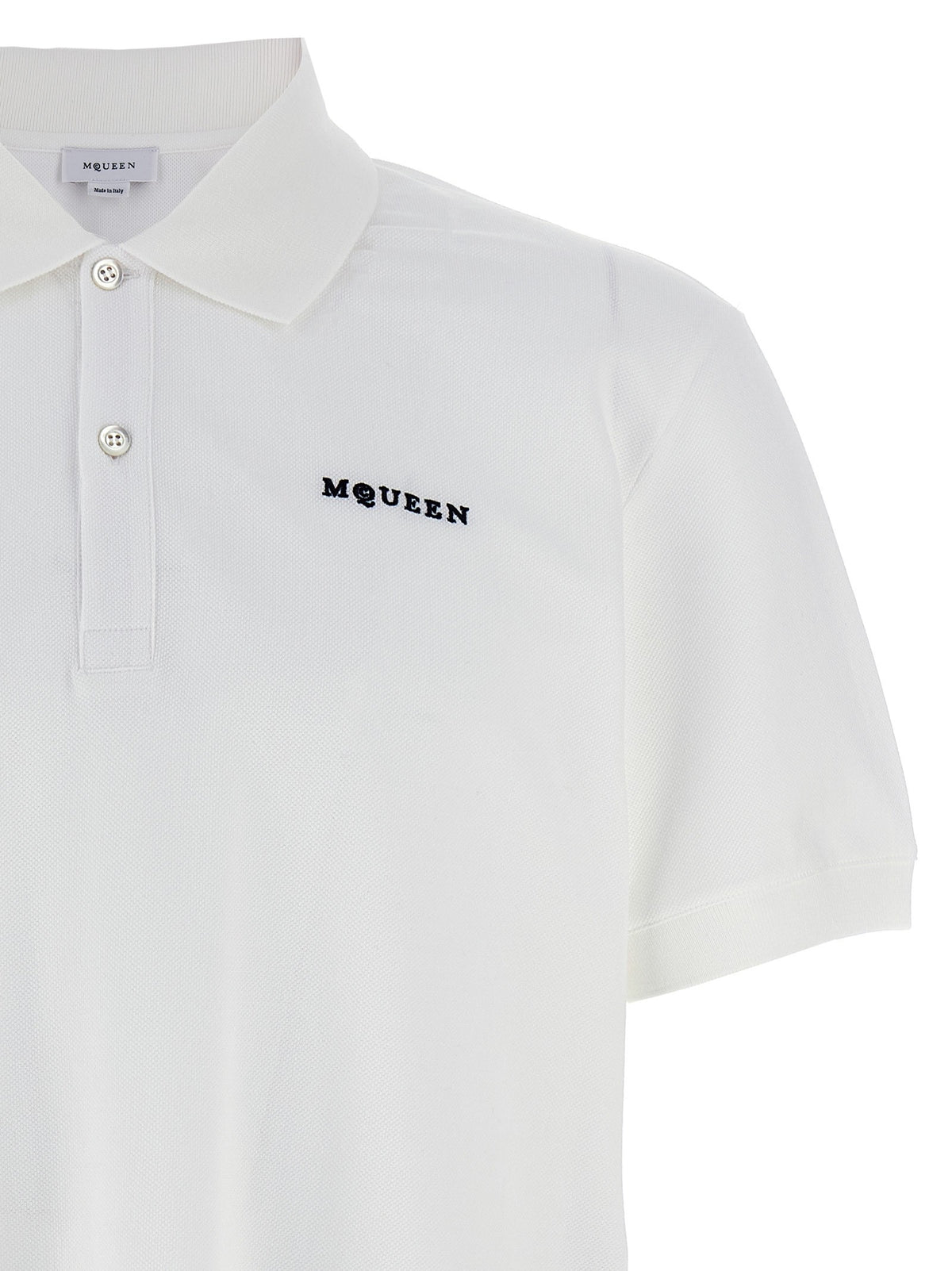 Alexander McQueen Embroidery Polo Shirt White