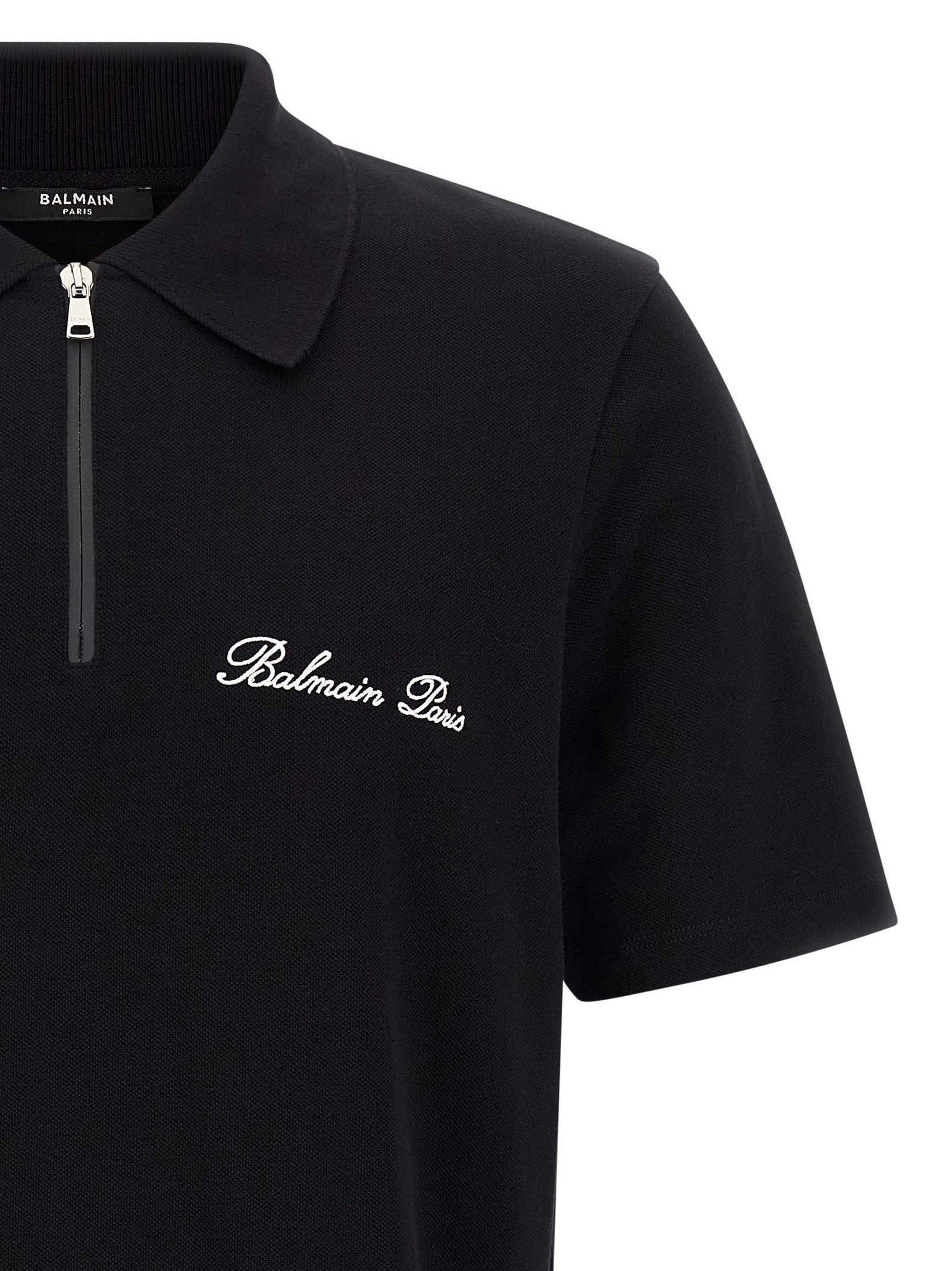 Balmain Embroidery Polo Shirt White