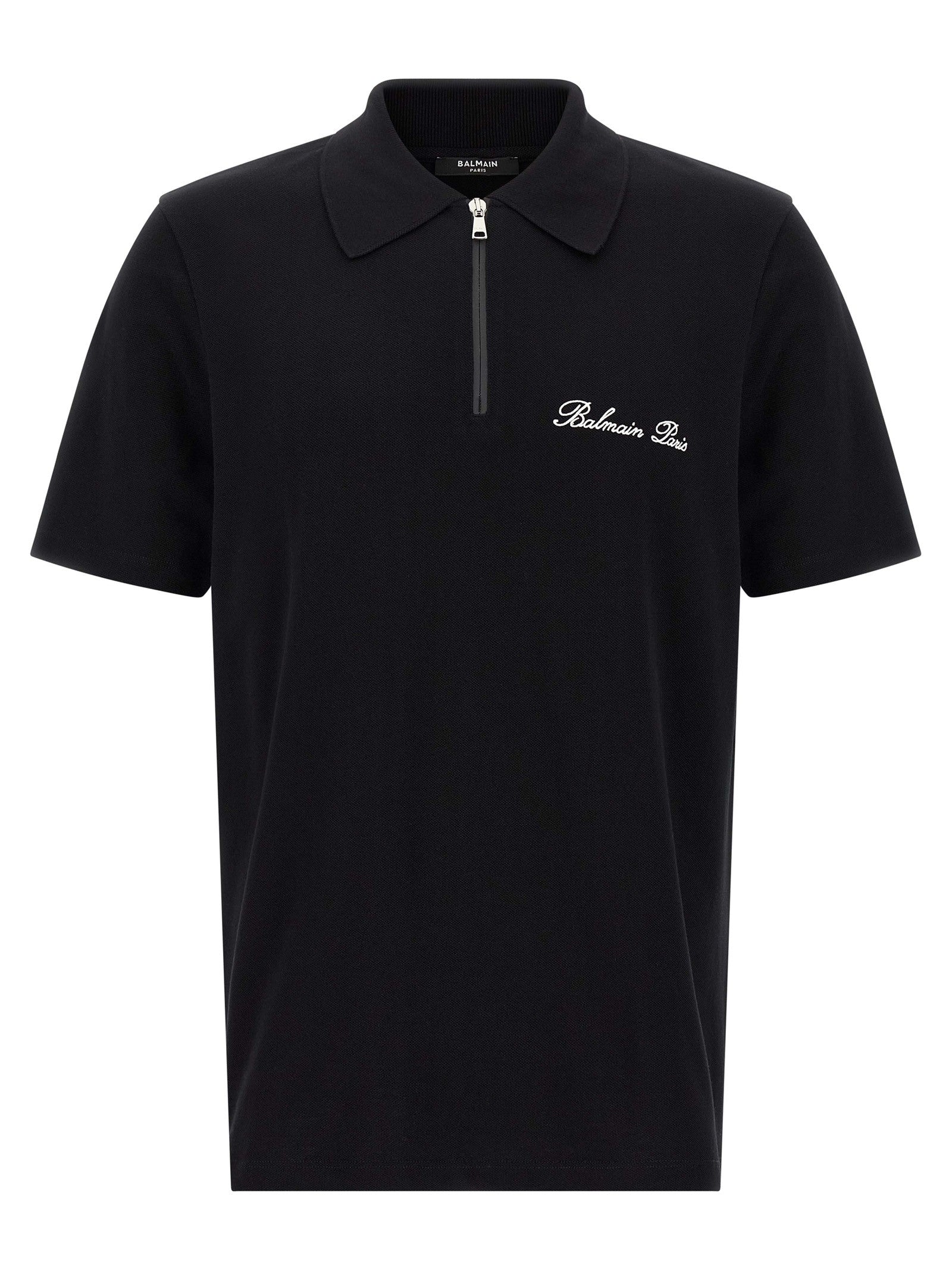 Balmain Embroidery Polo Shirt White
