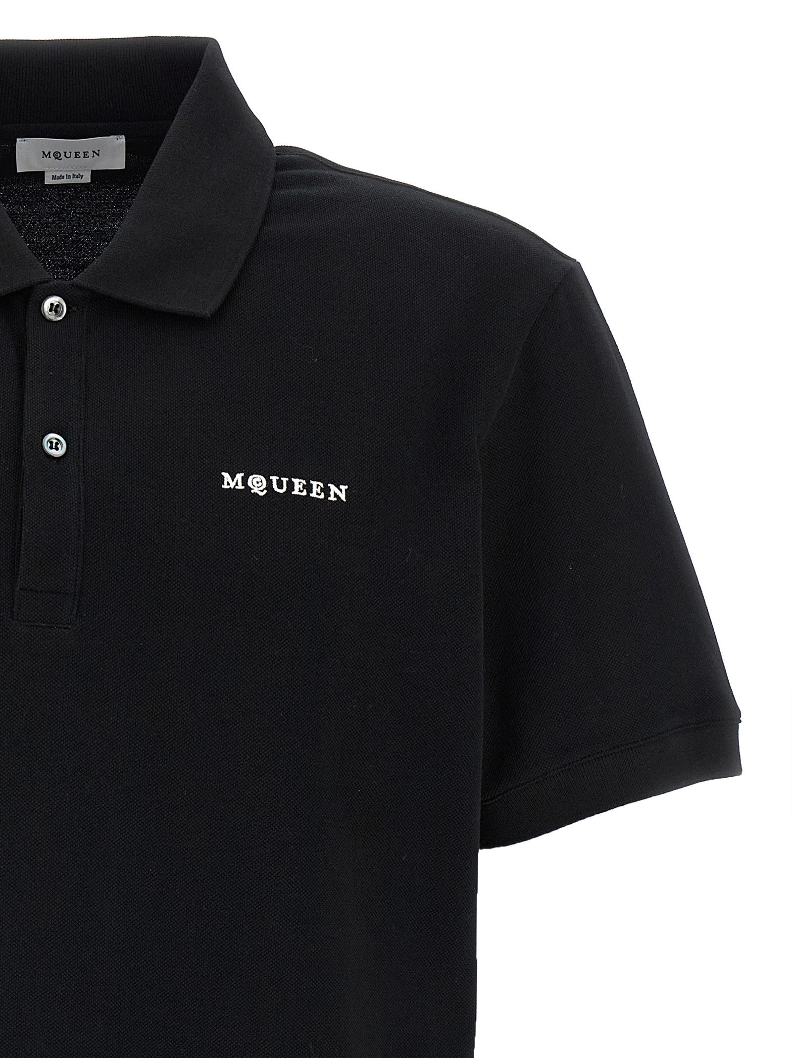 Alexander McQueen Embroidery Polo Shirt White