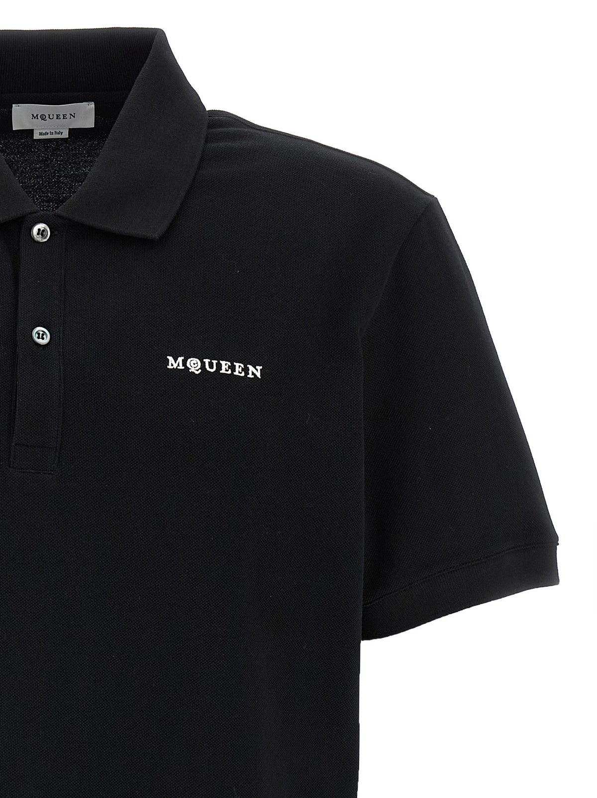 Alexander McQueen Embroidery Polo Shirt White, view 3