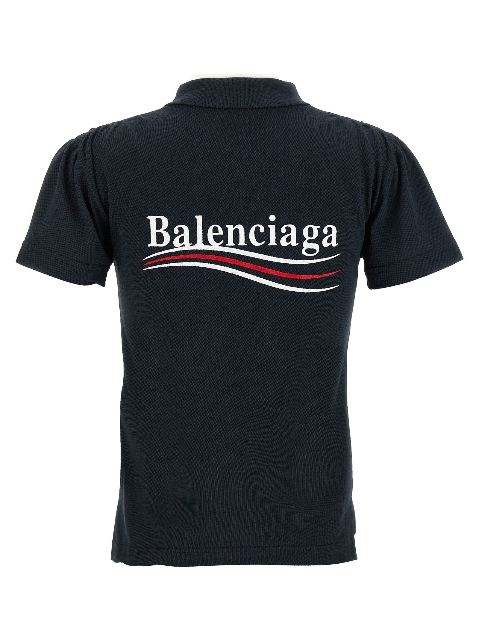 Balenciaga Embroidery Polo Shirt Blue